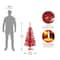 4ft. Pre-Lit Red Tinsel Artificial Christmas Tree, Clear Lights